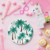 Palm Trees Tropisch Aquarel Papieren Bordje (Feest)