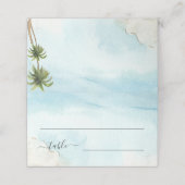 Palm Trees Tropisch Zand Strand Exotische Bruiloft Plaatskaartje (Buitenkant ongevouwen)