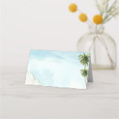 Palm Trees Tropisch Zand Strand Exotische Bruiloft Plaatskaartje (Achterkant)