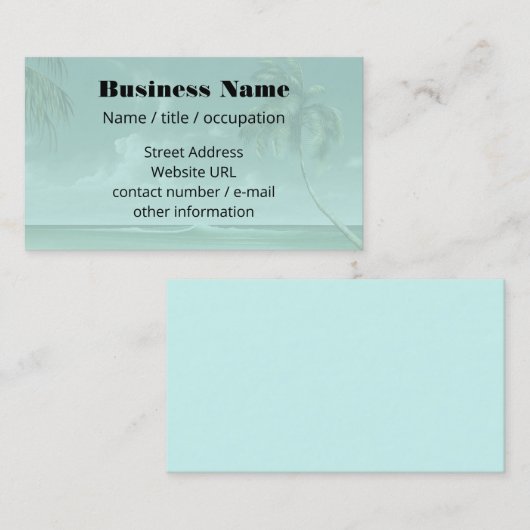 Palm Trees Tropische Gedekte Visitekaartjes (Voorkant / Achterkant)