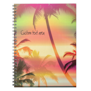 Palm Trees Tropische Hitte Roze notitieboek journa