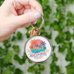 Palm Trees USA 250 Jaar Patriottisch Woestijn Zons Sleutelhanger