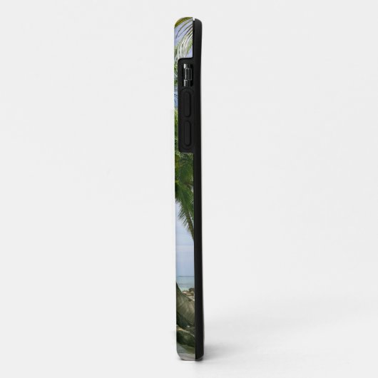 Palm Trees, Uw Foto, noem Blauwgroen Manuscript Case-Mate iPhone Case (Achterkant/links)