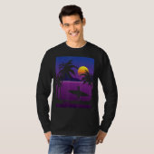 Palm Trees Vaporwave Surfer Synthwave Sunset Surfi T-shirt (Voorkant volledig)