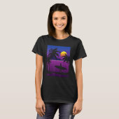 Palm Trees Vaporwave Surfer Synthwave Sunset Surfi T-shirt (Voorkant volledig)