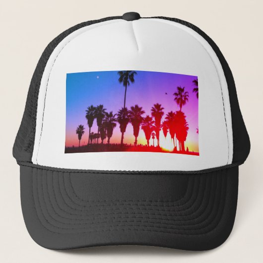 Palm Trees Venice Beach Trucker Pet (Voorkant)
