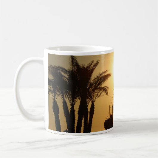Palm Trees verscheept witte Mok met foto (Links)