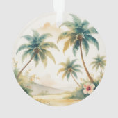 Palm Trees Vintage Style Hawaiian Travel Ornament (achterkant)