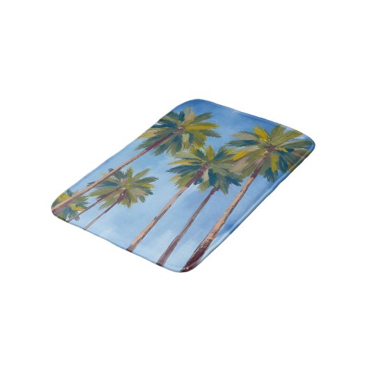 Palm Trees Watercolor Art Tropical Badmat (Gekanteld)