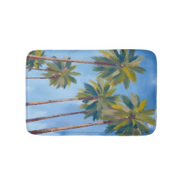 Palm Trees Watercolor Art Tropical Badmat