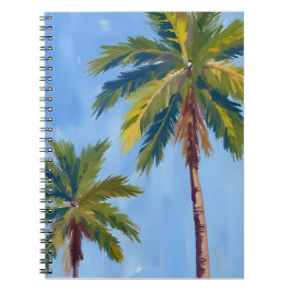 Palm Trees Watercolor Tropical Painted Notitieboek