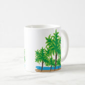 Palm Trees Waterverf Beach Tropical Koffiemok (Voorkant rechts)