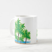 Palm Trees Waterverf Beach Tropical Koffiemok (Voorkant links)