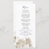 Palm Trees Waterverf Coastal Wedding Menu (Voorkant / Achterkant)