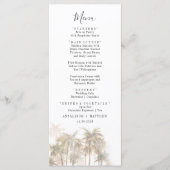 Palm Trees Waterverf Coastal Wedding Menu (Voorkant)