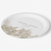 Palm Trees Waterverf Coastal Wedding Papieren Bordje (Gekanteld)