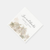 Palm Trees Waterverf Coastal Wedding Servet (Hoek)