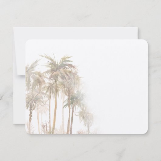 Palm Trees Waterverf Kustbestemming Save The Date (Achterkant)
