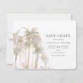 Palm Trees Waterverf Kustbestemming Save The Date (Voorkant)
