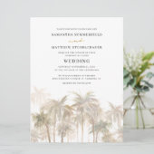 Palm Trees Waterverf Moderne bruiloft Kaart (Staand voorkant)