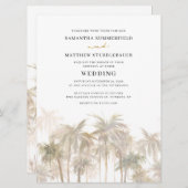 Palm Trees Waterverf Moderne bruiloft Kaart (Voorkant / Achterkant)