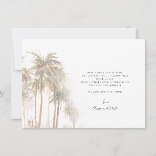 Palm Trees We hebben adresaankondiging verplaatst (Achterkant)