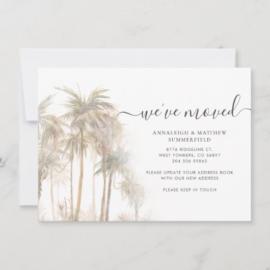Palm Trees We hebben adresaankondiging verplaatst (Voorkant)