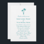 Palm Trees Wedding Invitation - White/Aqua Kaart<br><div class="desc">Dit collectie van Palm Trees is een hedendaags ontwerp met een aanraking van tropische smaakstoffen en vormt een elegante aanvulling op je viering van de zeebodem. Overeenkomende onderdelen zijn beschikbaar op berryberrynice.com</div>