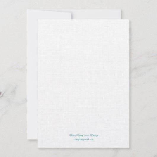 Palm Trees Wedding Invitation - White/Aqua Kaart (Achterkant)