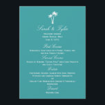 Palm Trees Wedding Menu Card<br><div class="desc">Dit collectie van Palm Trees is een hedendaags ontwerp met een aanraking van tropische smaakstoffen en vormt een elegante aanvulling op je viering van de zeebodem. Overeenkomende onderdelen zijn beschikbaar op berryberrynice.com</div>