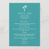 Palm Trees Wedding Menu Card (Voorkant)