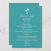 Palm Trees Wedding Menu Card (Voorkant / Achterkant)
