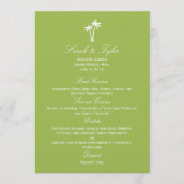 Palm Trees Wedding Menu Card - Limoen (Voorkant)