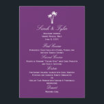 Palm Trees Wedding Menu Card - Paars<br><div class="desc">Dit collectie van Palm Trees is een hedendaags ontwerp met een aanraking van tropische smaakstoffen en vormt een elegante aanvulling op je viering van de zeebodem. Overeenkomende onderdelen zijn beschikbaar op berryberrynice.com</div>