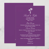Palm Trees Wedding Menu Card - Paars (Voorkant / Achterkant)