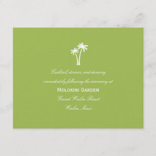 Palm Trees Wedding Reception Card - Limoen Informatiekaartje
