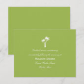 Palm Trees Wedding Reception Card - Limoen Informatiekaartje (Voorkant / Achterkant)