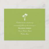 Palm Trees Wedding Reception Card - Limoen Informatiekaartje (Voorkant)