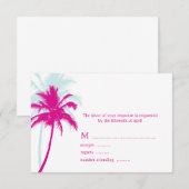 Palm Trees Wedding Response Cards RSVP Kaartje (Voorkant / Achterkant)
