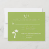 Palm Trees Wedding RSVP Card - Limoen (Voorkant)