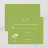 Palm Trees Wedding RSVP Card - Limoen (Voorkant / Achterkant)