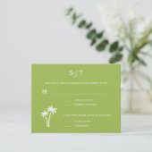 Palm Trees Wedding RSVP Card - Limoen (Staand voorkant)