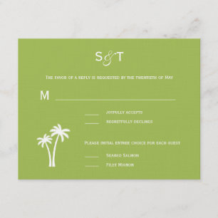 Palm Trees Wedding RSVP Card - Limoen Kaartje