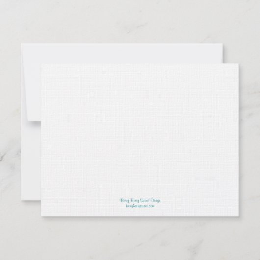 Palm Trees Wedding RSVP Card - White/Aqua (Achterkant)