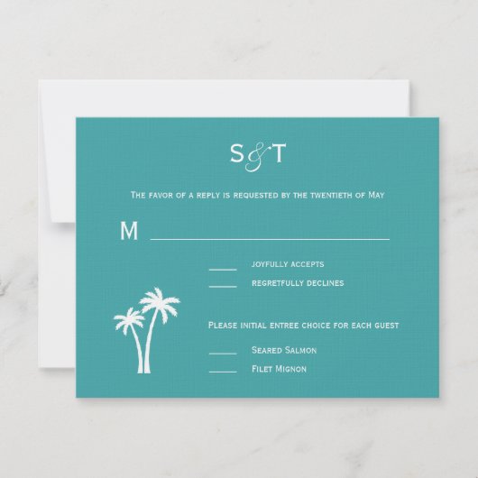 Palm Trees Wedding RSVP-kaart RSVP Kaartje (Voorkant)
