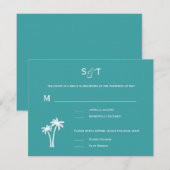 Palm Trees Wedding RSVP-kaart RSVP Kaartje (Voorkant / Achterkant)