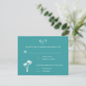 Palm Trees Wedding RSVP-kaart RSVP Kaartje (Staand voorkant)