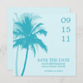 Palm Trees Wedding Save the Date (Voorkant / Achterkant)