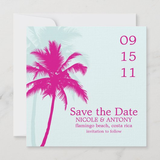 Palm Trees Wedding Save the Date (Voorkant)