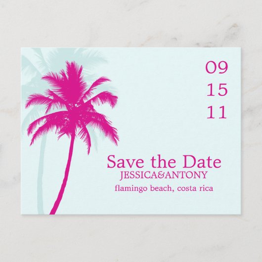 Palm Trees Wedding Save the Date Aankondigingskaart (Voorkant)